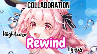 Nightcore - Rewind  ⌜Lyrics⌟ Lanzan ft. Kamiyo (W/LANZAN)