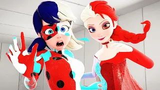 Miraculous The Ladybug - ELSA FROZEN Transformation!(Garten of Banban 5 Animation!)