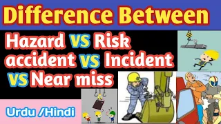 Difference Between Hazard and Risk | Accident and Incident | Incident and Near miss | In Hindi |Urdu