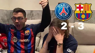 REACCIONANDO al Psg vs Barcelona 2-3 REACCIONES DE HINCHAS