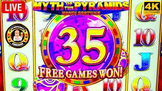 35 FREE GAMES WON on MAX BET on Myth Of The Pyramids Slot Machine