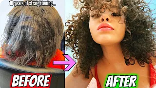 MY CURLY HAIR ROUTINE! How I Fixed My Damaged Hair | Krazyrayray