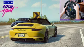 Need for Speed Heat PS4 - Porsche 911 GTS Cabriolet Free roam (w/steering wheel) | Thrustmaster T300