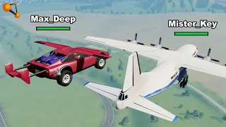 ЛЕТАЮЩАЯ МАШИНА! ДОГНАЛ ПАССАЖИРСКИЙ САМОЛЕТ | BeamNG.drive