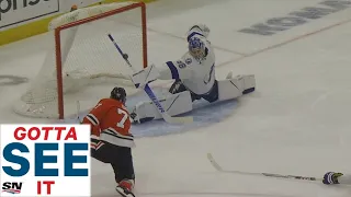 GOTTA SEE IT: Andrei Vasilevskiy Robs Kirby Dach With Incredible Save Off Shaft Of His Stick