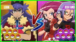 Pokemon Battle Pedia: Leon Vs Jessie and James (Team Rocket)