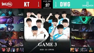 Highlights KT vs. DWG Game 3 [2020 LCK Spring Split] [BO3]