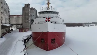 Frozen Midland Harbour in January 2024