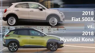 2018 Fiat 500X vs 2018 Hyundai Kona (technical comparison)