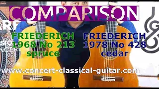 Comparison Daniel Friederich 1976 cedar versus 1968 spruce www.concert-classical-guitar.com