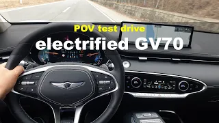 2022 Genesis electrified GV70 POV test drive