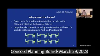 Concord Planning Board Public Hearing March 29, 2023