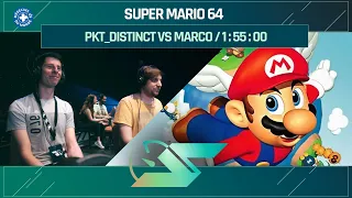 SUPER MARIO 64 en 120 STAR par PKT_DISTINCT VS MARCO en 1:55:00 | SPEEDONS 2022