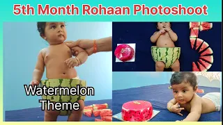 Monthly baby photoshoot | Watermelon Theme Baby Photoshoot| watermelon theme | Baby Photoshoot Ideas