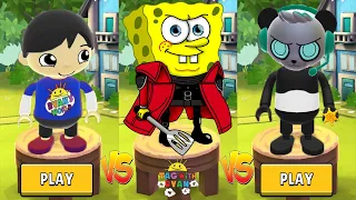 Tag with Ryan - Spy Robo Combo Panda vs Spongebob: Sponge on the Run - All Costumes Unlocked