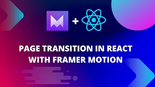 Page Transition in React js using Framer Motion