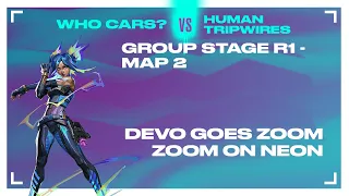 DEVO GOES ZOOM ON NEON | Polaris Split 1 2023 Group Stage - Who Cars? vs Human Tripwires - Map 2