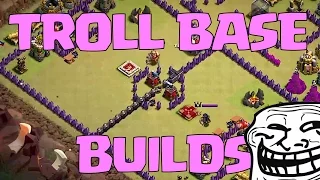 Clash of Clans - BEST TROLL BASE BUILDS LOL (part 2 troll wars)