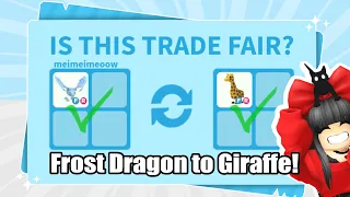 🤩TRADING FROST DRAGON TO GIRAFFE! MY INVENTORY TRANSFORMATION | Adopt Me Trading Challenge in 2024