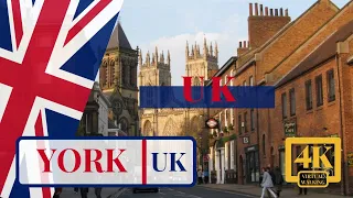 Europe/UK 4K Walking Tour in YORK / England (UK) 🇬🇧- 4K 60fps (UHD)-Travelling Around UnitedKingdom.