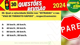 Questões de REVISÃO da Prova Teórica do Detran 2024 , #legislaçãodetrânsito #detranmg2024