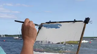 Painting sailboats in motion from life