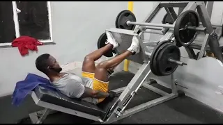 Locking knees on leg press.