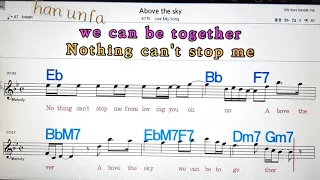 Above the sky/Lee mu song(이무송)💋노래방, 통기타 , 코드 큰악보,  가라오케, 반주💖Karaoke, Sheet Music, Chord, MR