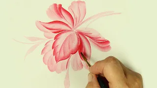 Учимся рисовать Цветы акрилом в технике Гризайль. Бесплатный видео Урок от Ларисы Гончаровой