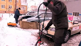 Отогреваем сраный Nissan с дядей Женей !