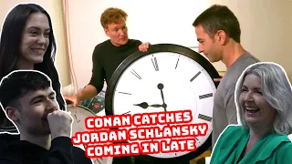 BRITISH FAMILY REACTS | Conan Catches Jordan Schlansky Coming In Late!