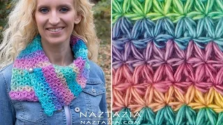 HOW to CROCHET the OH MY STARS SCARF - Puffed Flower Star Stitch by Naztazia