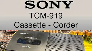 Sony TCM-919 Cassette-Corder First Look, Repair & Demo