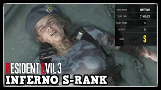 S-Rank Inferno Difficulty in Resident Evil 3 Remake Walkthrough Speedrun Guide (O Deaths) - 01:05:23