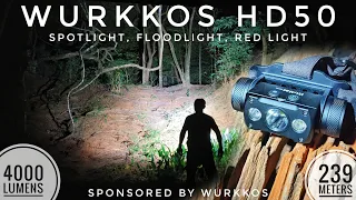 [NEW] Wurkkos HD50 4000 lm, Spot, Flood, Red & Comparison with Sofirn HS41, HS20, Wurkkos HD15