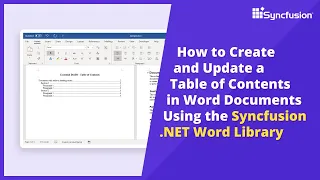 How to Create and Update a Table of Contents in Word Documents Using the .NET Word Library