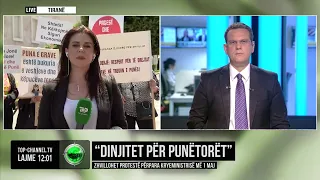 Top Channel/ “Dinjitet për punëtorët”, zhvillohet protestë përpara kryeministrisë më 1 Maj