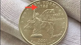 🇺🇸👉1788-2001 Quarter Dollar Coin New York - Gateway To Freedom🪙