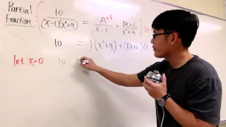 Partial Fraction 10/((x-1)(x^2+9))