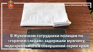 В Жуковском сотрудники полиции задержали мужчину, подозреваемого в совершении серии краж