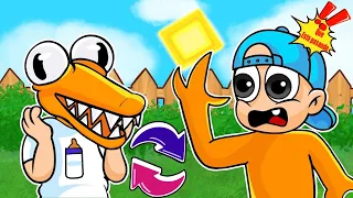 ¡BEBE PECHOCHIN  INTERCAMBIA DE CUERPO CON ORANGE! 😱🌈 DE LOS RAINBOW FRIENDS EN MINECRAFT