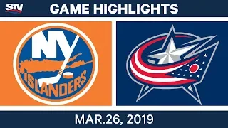 NHL Game Highlights | Islanders vs. Blue Jackets – March 26, 2019