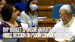 OVP budget sponsor: Sara Duterte defers to House decision on P500M confidential funds