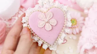 Как я делаю: Сердечко из ткани /Декор своими руками для скрапбукинга/ DIY heart made of fabric