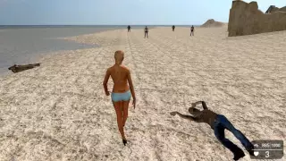 Bikini Girl on the beach  zombie island