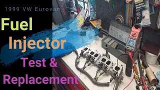 99 Volkswagen Eurovan 2.8l vr6 | Fuel injector replacement | Wiring test | Using a DVOM #repair #vw