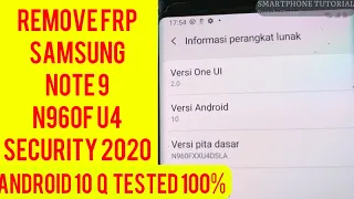Remove Frp Samsung Note 9 N960F Android 10 | FRP Bypass Easy Method 100% Work | Without PC