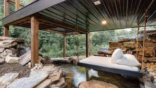 Shipping Container House - w/ Waterfall Feature - hot tub.