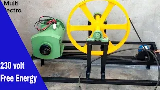 How To Make Free Energy Generator Self Running 230V  With 5kw Alternator & 1HP MOTOR new Experiment