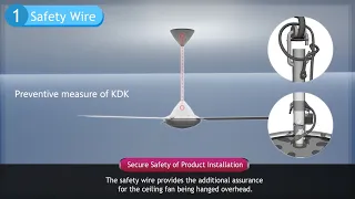 KDK Ceiling Fan - Secure Safety of Product Installation with Safety Wire